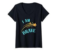 Women's I AM Brave Present for Bravery V-Neck T-Shirt