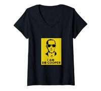Womens I am DB Cooper V-Neck T-Shirt