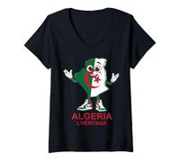 Women's I am DZ Algerian AMAZIGH Kabyle V-Neck T-Shirt