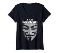 Womens I Am Enough Hacker Mask Picture From Words Freedom V-Neck T-Shirt