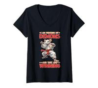 Womens I Am Fighting My Demons and They are Winning V-Neck T-Shirt