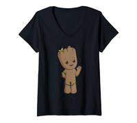 Womens I AM Groot Cute Groot V-Neck T-Shirt