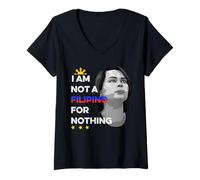 Womens I Am Not A Filipino For Nothing Sara DU30 Supporter V-Neck T-Shirt