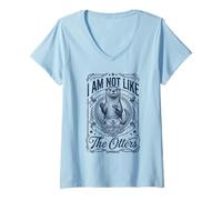 Women's I Am Not Like The Otters Funny Nautical Pun V-Neck T-Shirt