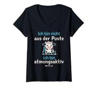 Womens I Am Not Out of The Puste. I Am Breathable - Hiking V-Neck T-Shirt