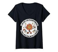 Women's I Am Not The Bigger Person Flower Chair Graphic V-Neck T-Shirt