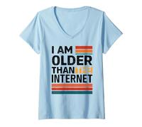 Womens I Am Older Than The Internet Funny Retro Humor Meme Floppy V-Neck T-Shirt