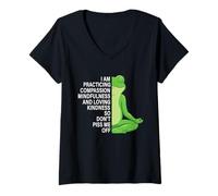 Women's I Am Practicing Mindfulness Compassion and Loving Kindness V-Neck T-Shirt