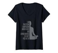 Women's I Am Practising Mindfulness Compassion and Loving Kindness V-Neck T-Shirt