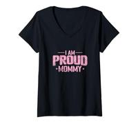 Womens I Am Proud Mommy V-Neck T-Shirt