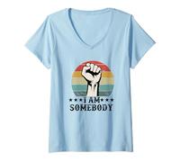 Women's I Am Somebody Civil Rights Empowerment Equal Rights Protest V-Neck T-Shirt