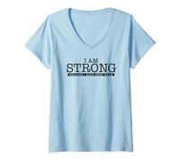 Women's I AM Strong Because I Have Been Weak V-Neck T-Shirt