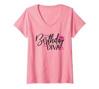 Womens I Am The Birthday Diva V-Neck T-Shirt