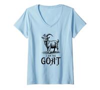 Womens I AM THE GOAT V-Neck T-Shirt
