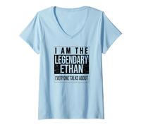 Womens I am The Legendary Shirt, Gift idea for Ethan V-Neck T-Shirt