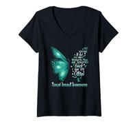 Womens I am The Storm Sexual Assault Harassment Butterfly V-Neck T-Shirt