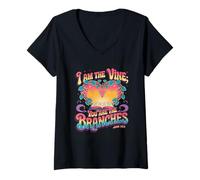 Womens I Am The Vine You are The Branches V-Neck T-Shirt