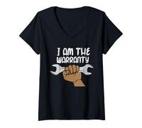 Women's I Am the Warranty Car Auto Mechanic V-Neck T-Shirt