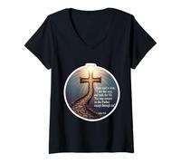 Womens I Am The Way and The Truth and The Life John 14:6 Verse V-Neck T-Shirt