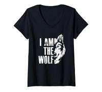 Women's I am the Wolf Wild Wolf Pack and Wolves V-Neck T-Shirt