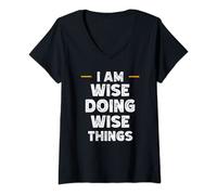 Womens I am Wise doing Wise things custom funny name V-Neck T-Shirt