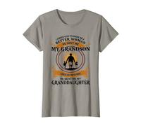 Womens I Asked God To make Me Better Woman She Sent Me My Grandson T-Shirt