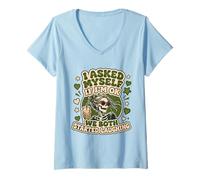 Women's I Asked Myself IF I was Okay WE Both Laughed V-Neck T-Shirt