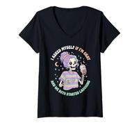 Women's I Asked Myself If I'm Okay and We Both Started Laughing V-Neck T-Shirt