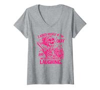 Women's I Asked Myself If I'm Okay and We Both Started Laughing V-Neck T-Shirt
