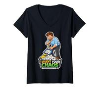 Women's I Audit Your Chaos Funny Accountant Humor V-Neck T-Shirt