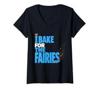 Women's I Bake for The Fairies Cute Magical Pastry Chef V-Neck T-Shirt