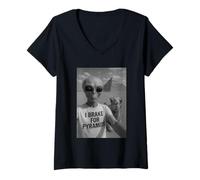 Womens I Brake For Pyramids | Alien Abduction Cute Funny UFO V-Neck T-Shirt