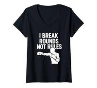 Womens I Break Rounds Not Rules Boxing Mindset Quote V-Neck T-Shirt