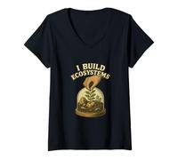 Womens I Build Ecosystems Bioactive Terrarium Creator V-Neck T-Shirt