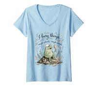 Women's I Bury Things Maybe Plants Maybe People Frog V-Neck T-Shirt