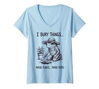 Women's I Bury Things Maybe Plants Maybe People V-Neck T-Shirt