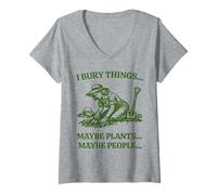 Women's I Bury Things Maybe Plants Maybe People V-Neck T-Shirt