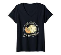 Womens I Came I Saw I Cantaloupe'd Funny Muskmelon Cantaloupe Lover V-Neck T-Shirt