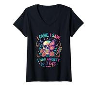 Womens I Came I Saw I Had Anxiety So I Left V-Neck T-Shirt