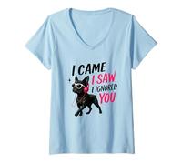 Womens I Came I Saw I Ignored You French Bulldog V-Neck T-Shirt