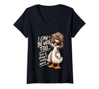 Women's I Can Be Nice Too But It Doesn't Really Work Duck Women V-Neck T-Shirt
