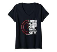 Womens I Can Do All Things Through Christ Who Strengthens Me V-Neck T-Shirt