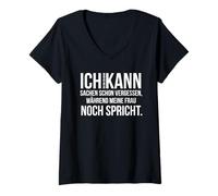 Women's I can Forget Things While My Wife Still Speaks V-Neck T-Shirt