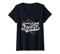 Womens I Can Freeze Time Photography Quote V-Neck T-Shirt