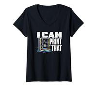 Women's I Can Print that Funny 3D Printer Maker Hobbyist V-Neck T-Shirt