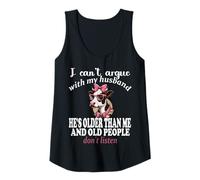 Womens I Can't Argue With My Husband He's Older Than me - Wife Cow Tank Top