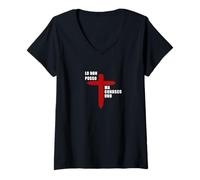 Women's I Can't But I Know A Guy Cross Jesus Christian V-Neck T-Shirt