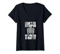 Women's I Can't Fix Stupid But I Sure Can X-Ray It V-Neck T-Shirt