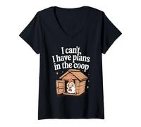 Womens I Can't I Have Plans in The coop Backyard Chicken Humor tee V-Neck T-Shirt