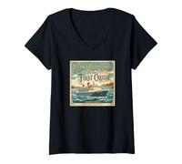 Women's I Can't Keep Calm It's My First Cruise V-Neck T-Shirt
